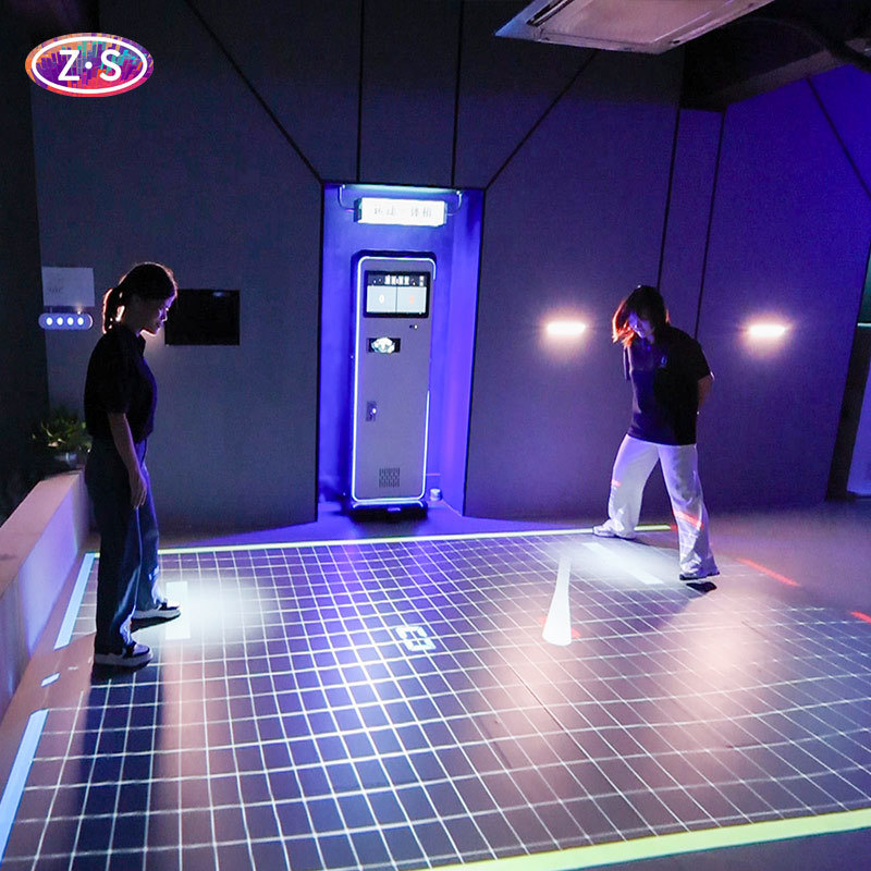 All-in-One Mobile Coin Operated Floor Projection Unit Plug and Play Design