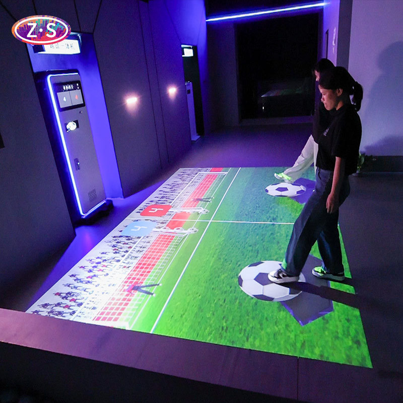 Multiple Game Themes Football Goalkeeper Training Floor Projection Machine