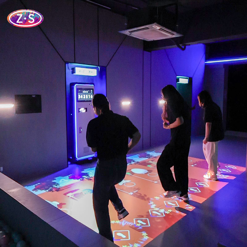 Système de projection interactive au sol mobile à pièces, conception Plug and Play