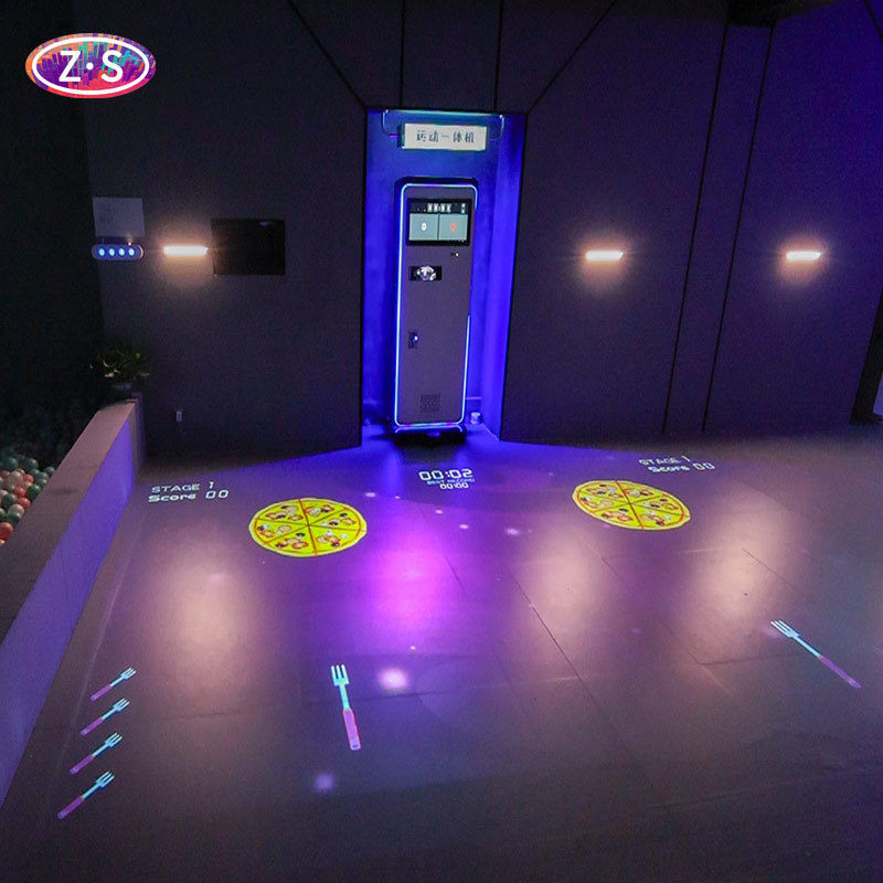 All-in-One Mobile Coin Operated Floor Projection Unit Plug and Play Design