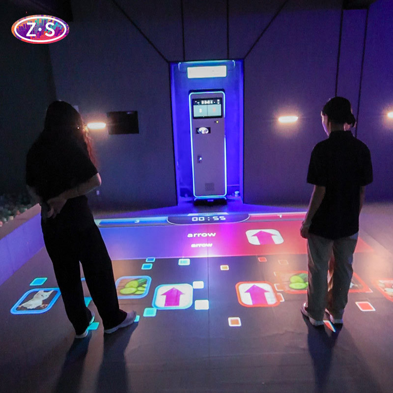 Interactive Game Sports Simulation Coin Operated Active Play Floor Projector