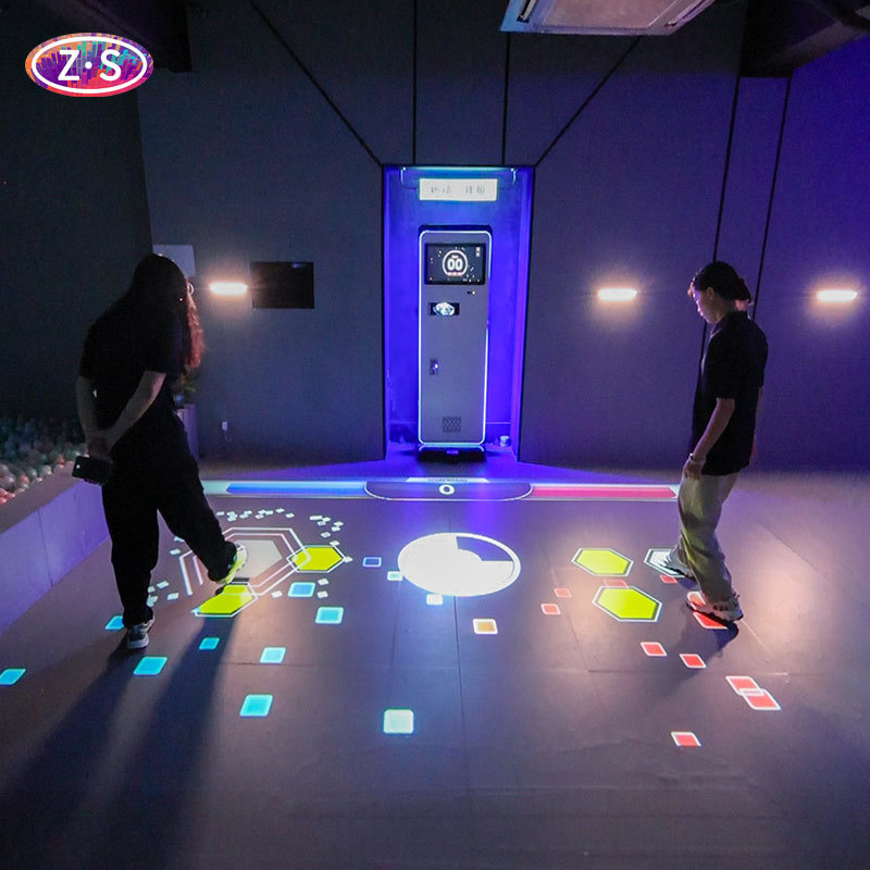 Portable All-in-One Interactive Floor Projector for Retail and Event Spaces