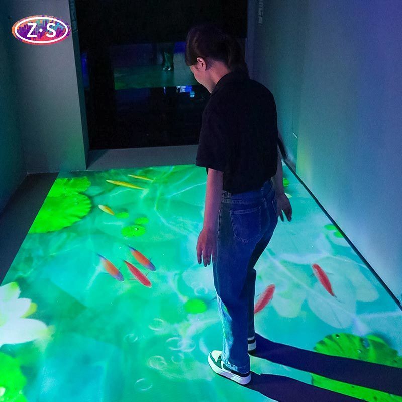 All-In-One Floor Projector Vibrant Colors Real Time Data For Marketing Agencies