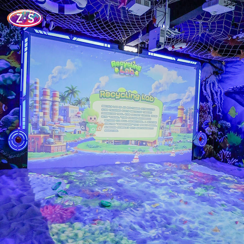 Large Scenes Joyful Beach Projection Game Save The Ocean Theme For Eco Education