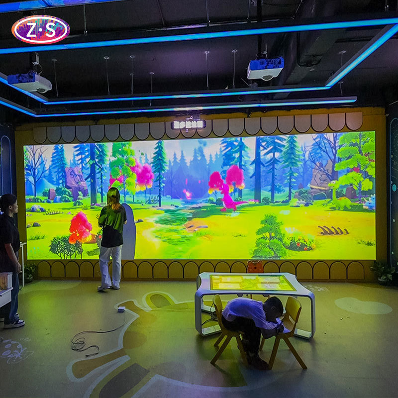 Pediatric Play Area Interactive Coloring Wall with 10 Self-Developed Animal Games