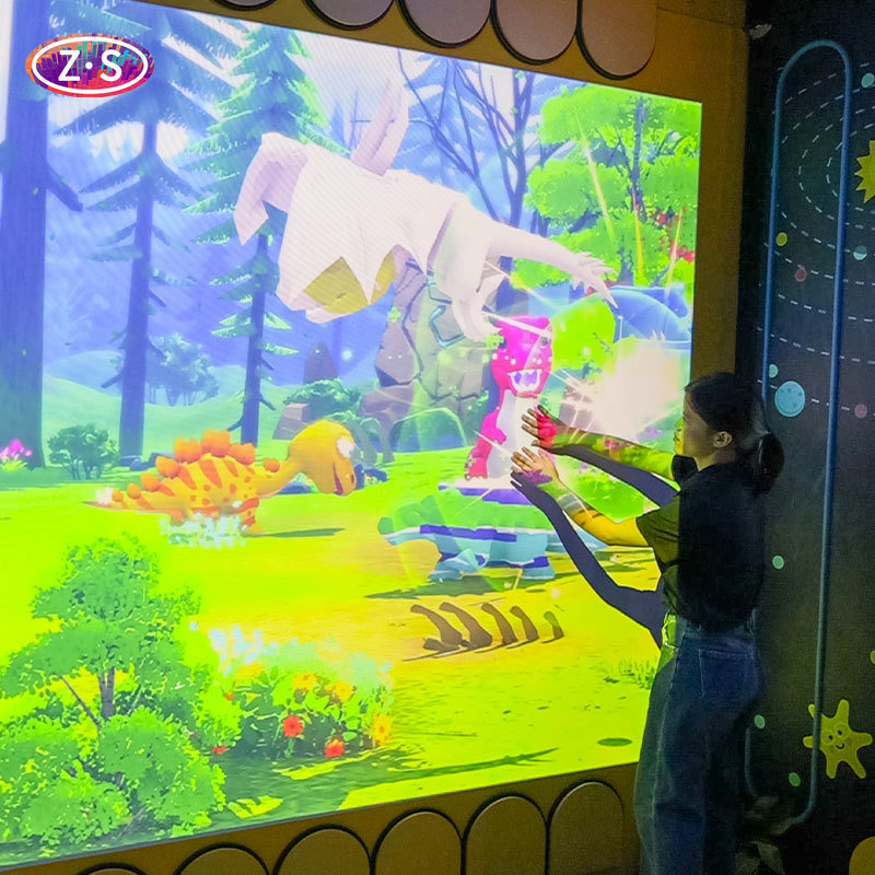 Pediatric Play Area Interactive Coloring Wall with 10 Self-Developed Animal Games