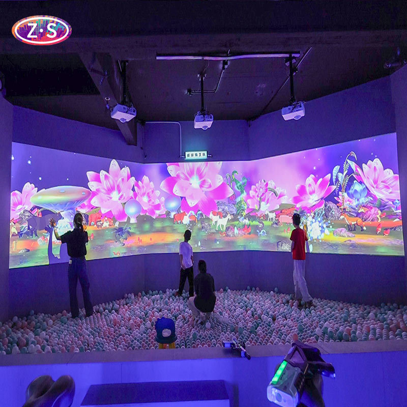 Shape Adjustable System Immersive Large Screen Wall Projection for Entertainment
