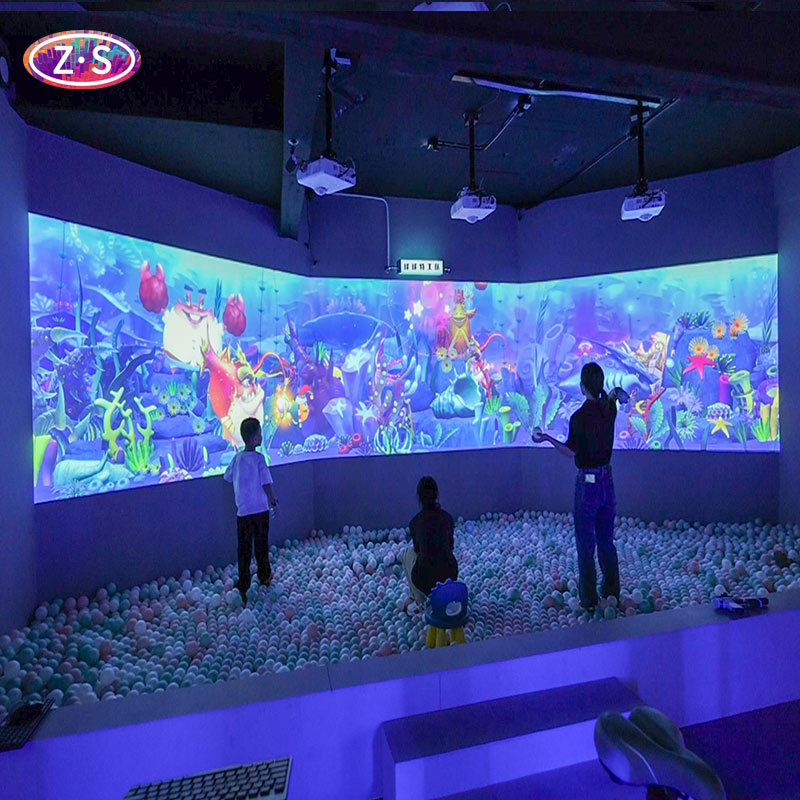 HD Interactive Wall 4000 Lumen Zombie Wars Immersive Projection Games For Theme Parks