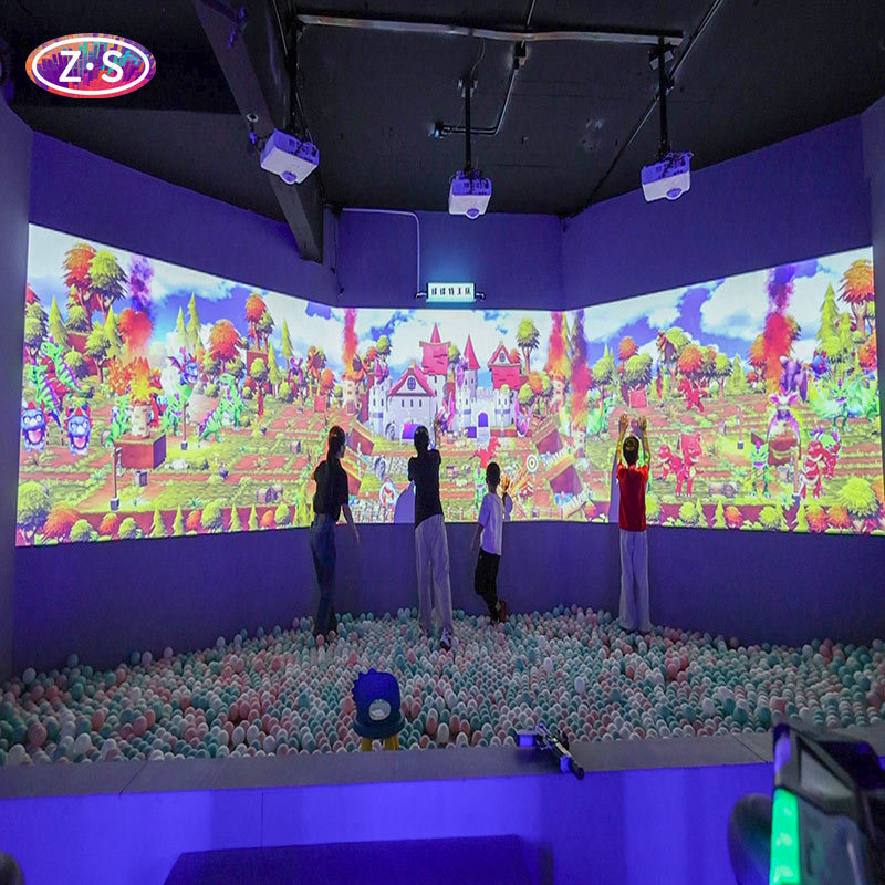 HD Interactive Wall 4000 Lumen Zombie Wars Immersive Projection Games For Theme Parks