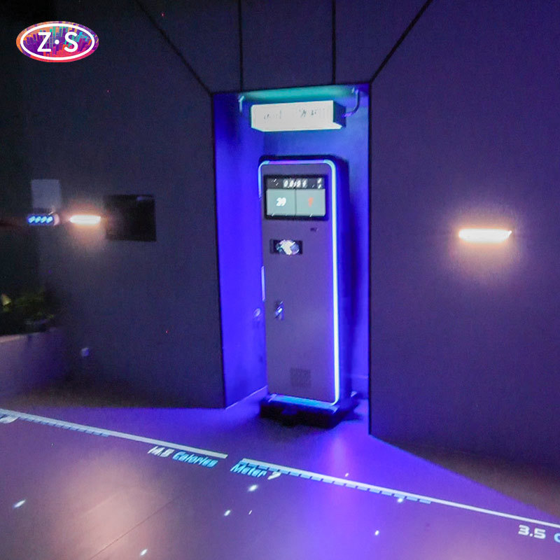 Ultra Short Throw Interactive Floor Projector for High-Traffic Public Spaces