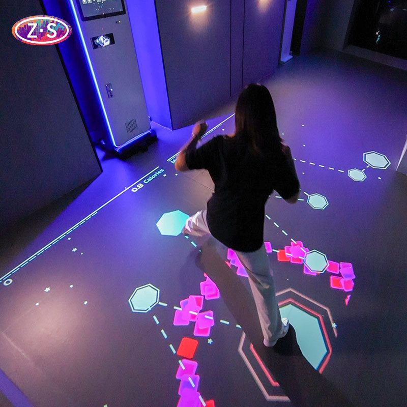 Ultra Short Throw Interactive Floor Projector for High-Traffic Public Spaces