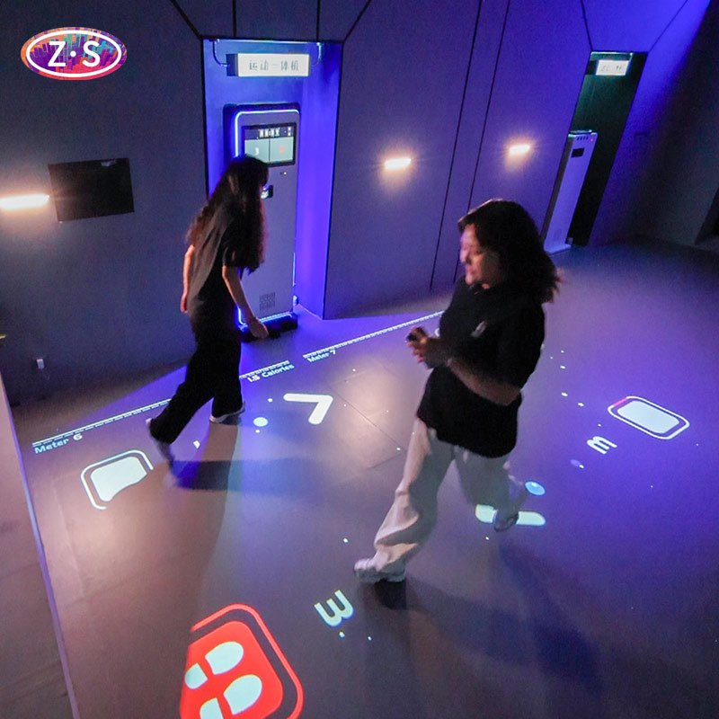 Ultra Short Throw Interactive Floor Projector for High-Traffic Public Spaces