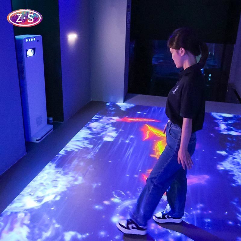 All-In-One Floor Projector Vibrant Colors Real Time Data For Marketing Agencies