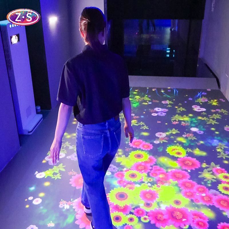 Ultra Short Throw Interactive Floor Game Flower Field Floor Projector Game