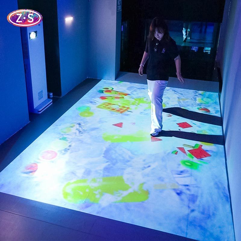 Smart Motion Sensing Unit Interactive Floor Projector With Immersive Experience System