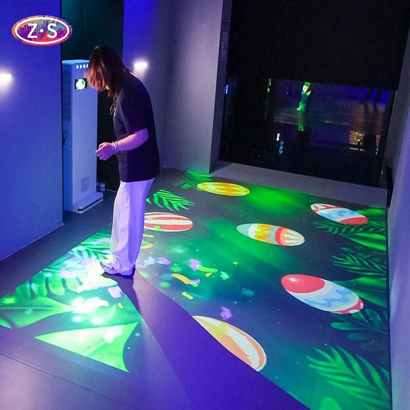 All In One Interactive Floor Projector Portable Compact Design For Fun Centers