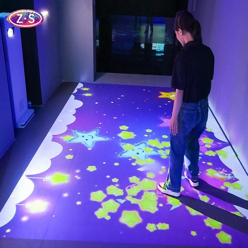 All In One Interactive Floor Projector Portable Compact Design For Fun Centers