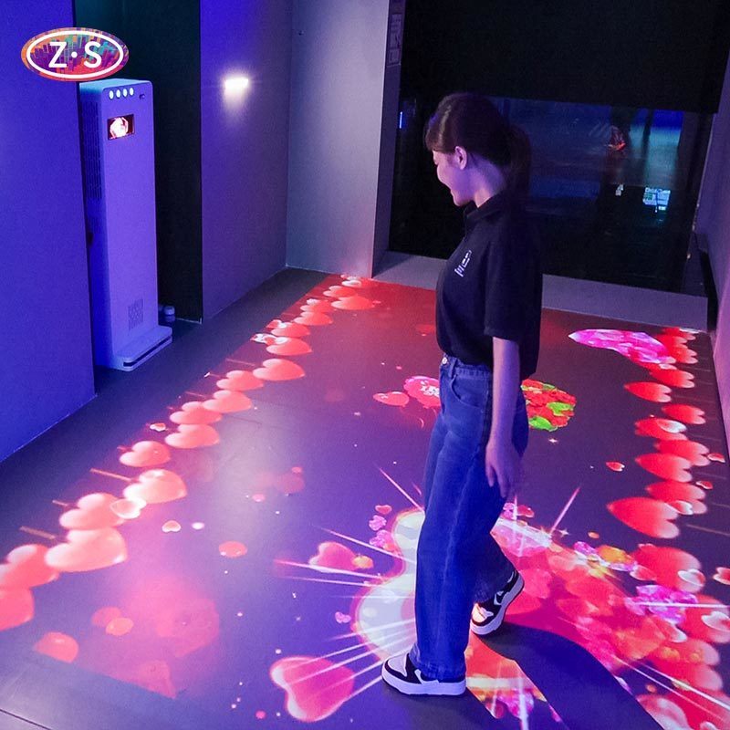 All In One Interactive Floor Projector Portable Compact Design For Fun Centers