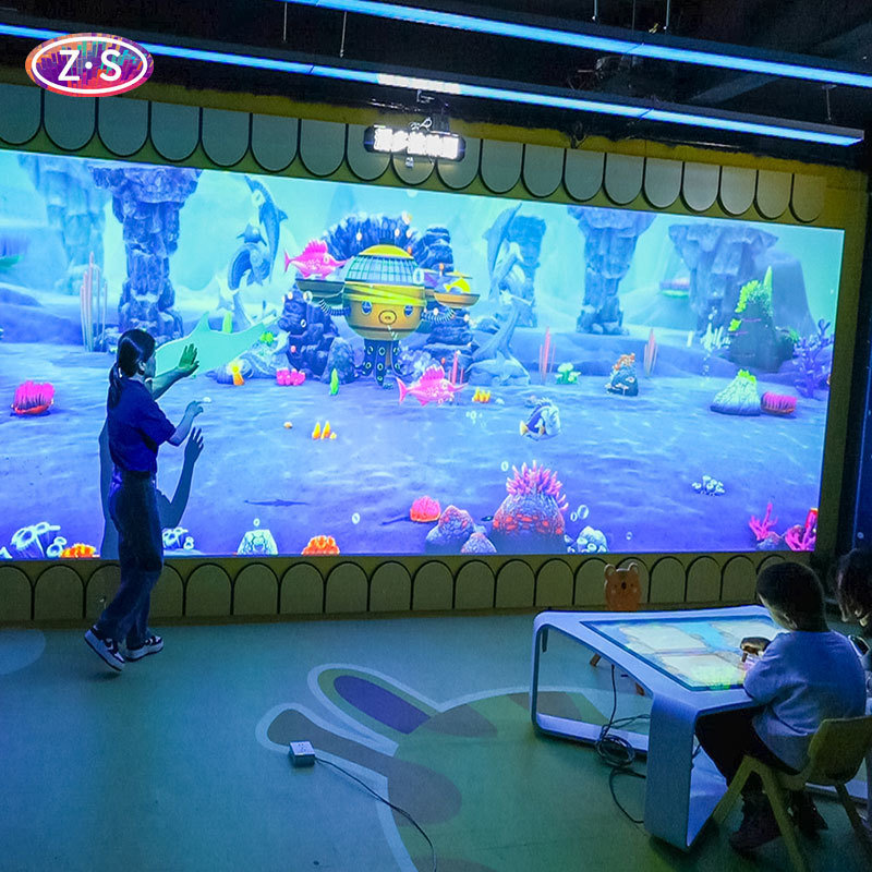 Hair Salon Family Area Featuring Interactive Coloring Wall for Parent-Child