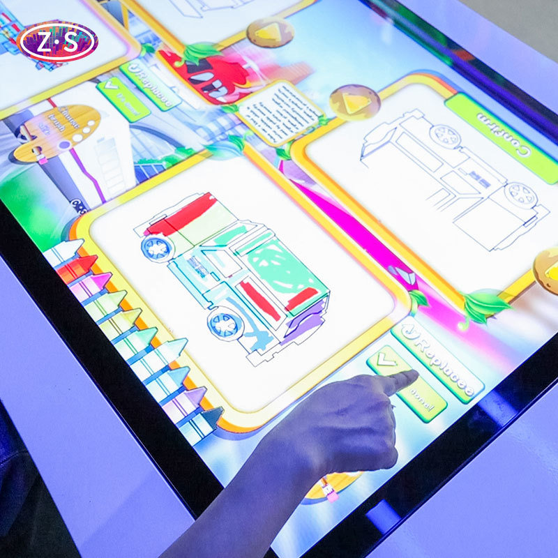 Bank Branch Family Zone Featuring Interactive Coloring Wall for Transaction Queues