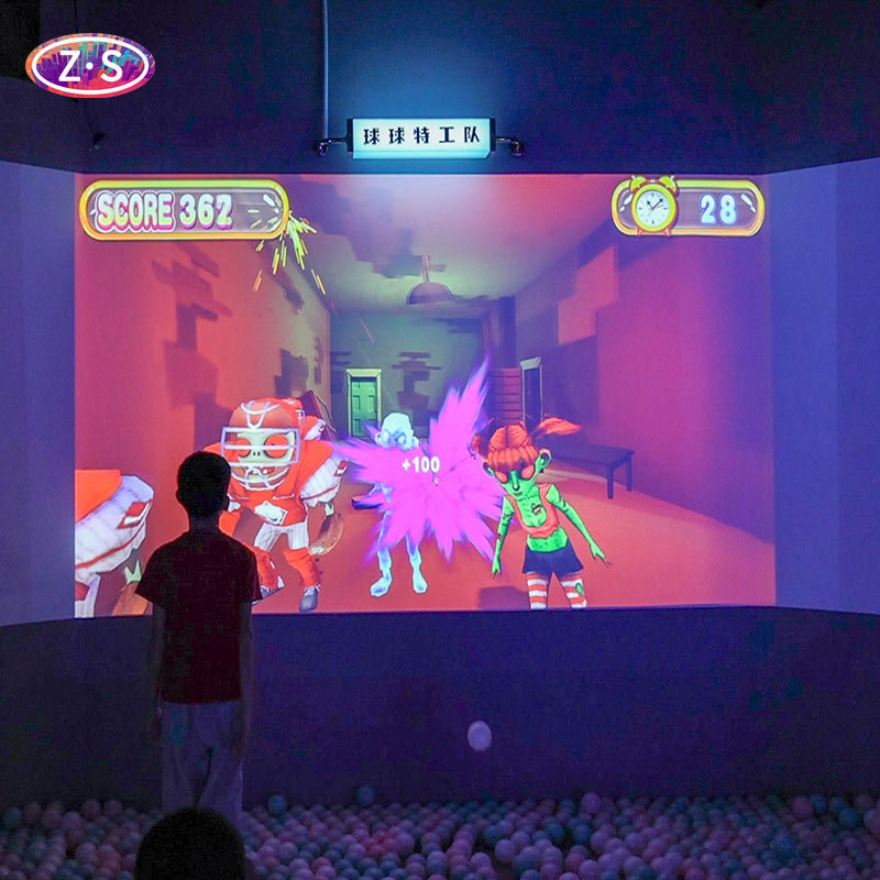 Auto Score Ball Throwing Projection Games Leisure Clubs' 3D Interactive Wall Fun