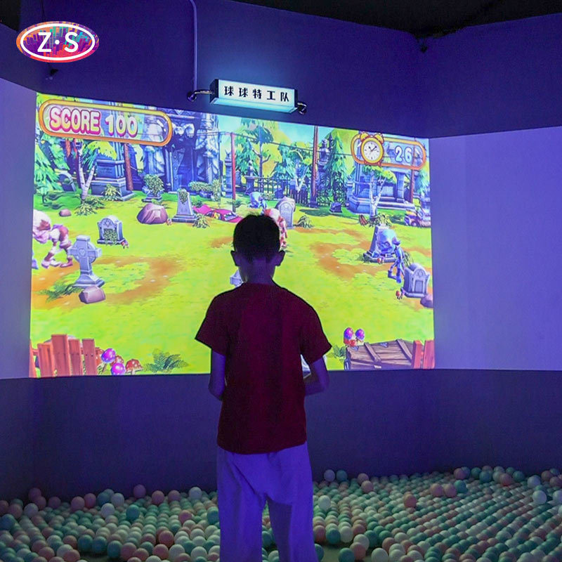 Auto Score Ball Throwing Projection Games Leisure Clubs' 3D Interactive Wall Fun