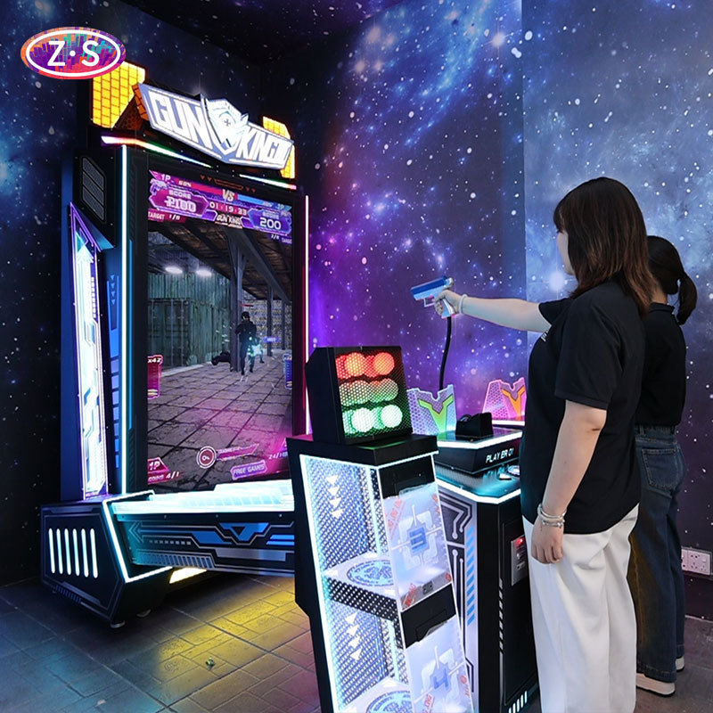 Interactive Arcade Game Attraction for Kids and Adults with Real Gun Recoil Experience