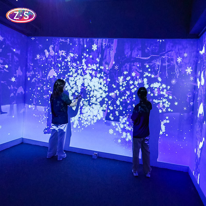 Real Time Interactive Immersive Projection Animating Snow Galaxies Waves