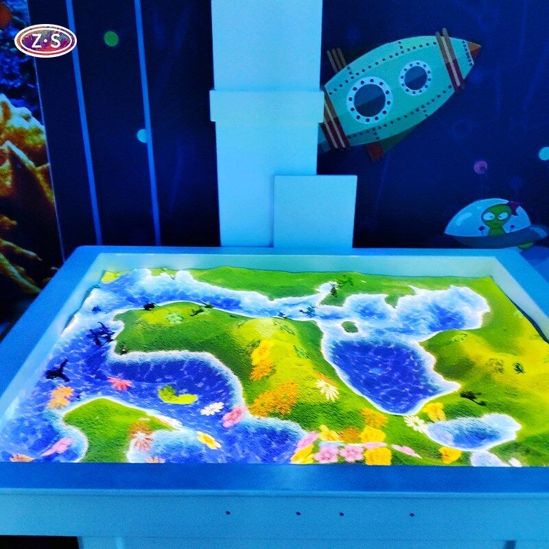 Educational AR Sandbox Table with Interactive Sand Projection System
