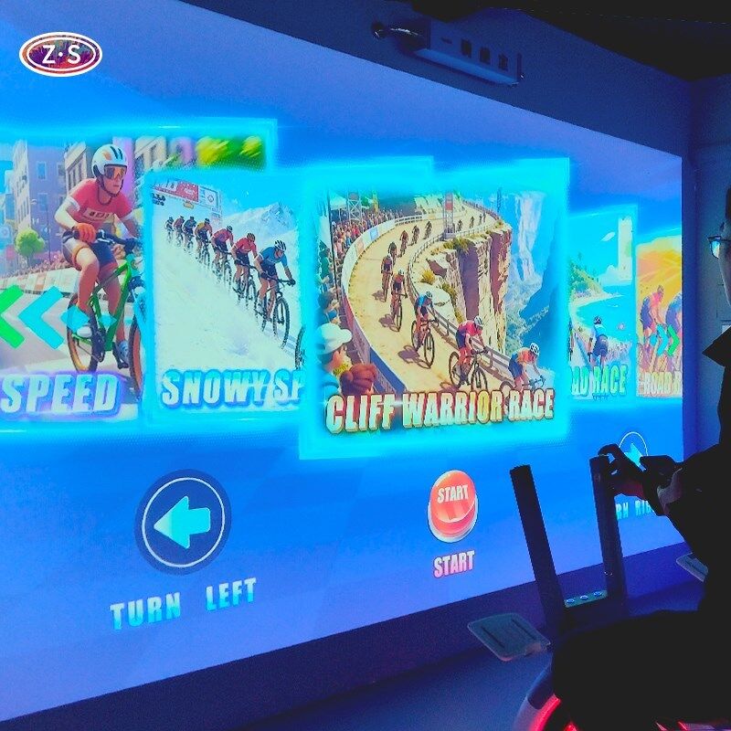 बड़े पैमाने पर दीवार प्रक्षेपण साइकिलिंग आकर्षण, मॉल के लिए एआर साइकिल सिमुलेशन