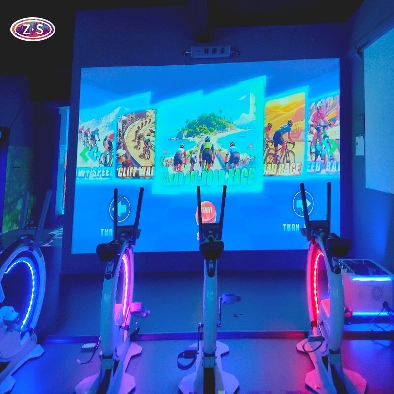 Realistic Road Feel Indoor Cycling AR Bicycle Simulator For Entertainment Centers
