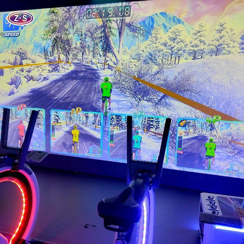 High Engagement Indoor Sports Attraction AR Bicycle Simulator Realistic Feel