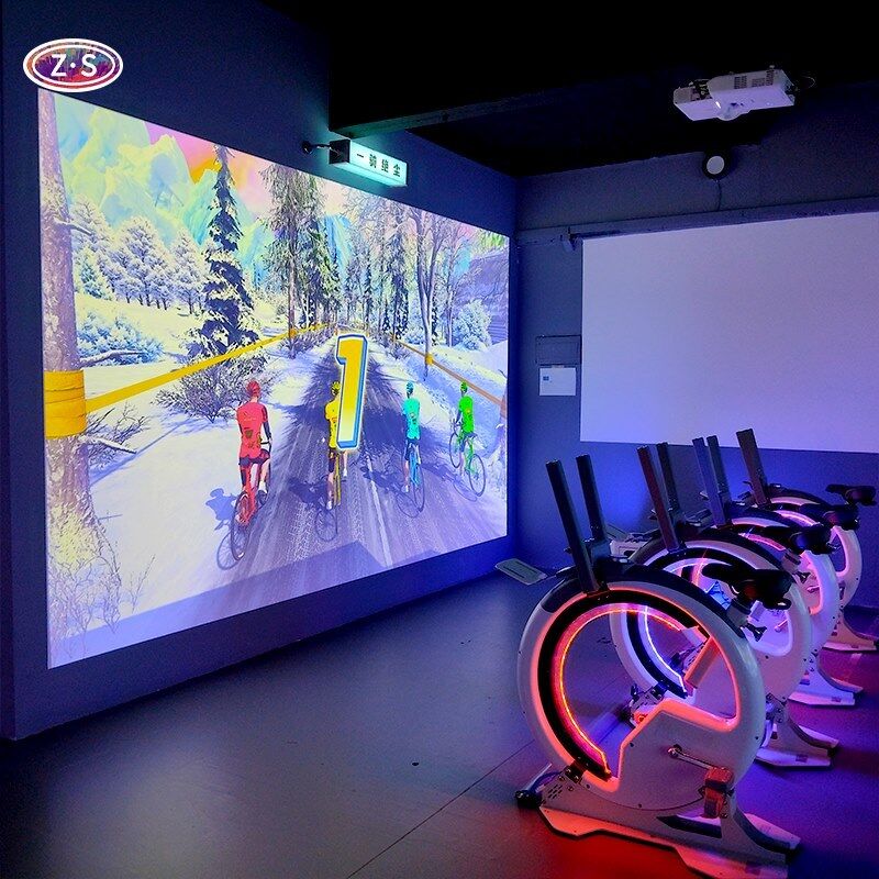 Indoor Attraction Solution AR Bike Race Simulated Real-World For Public Venues