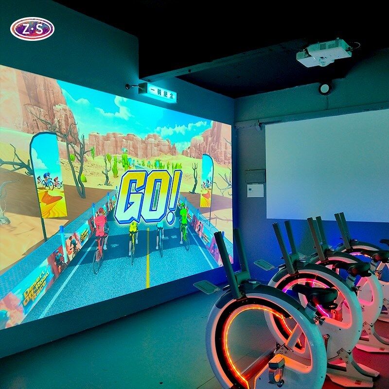 High Engagement Indoor Sports Attraction AR Bicycle Simulator Realistic Feel