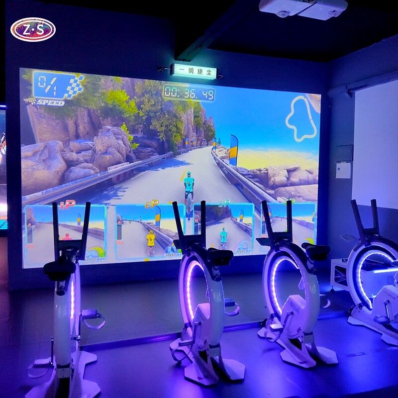 Commercial Indoor Cycling Game Platform AR Bicycle Simulator Projection Experience