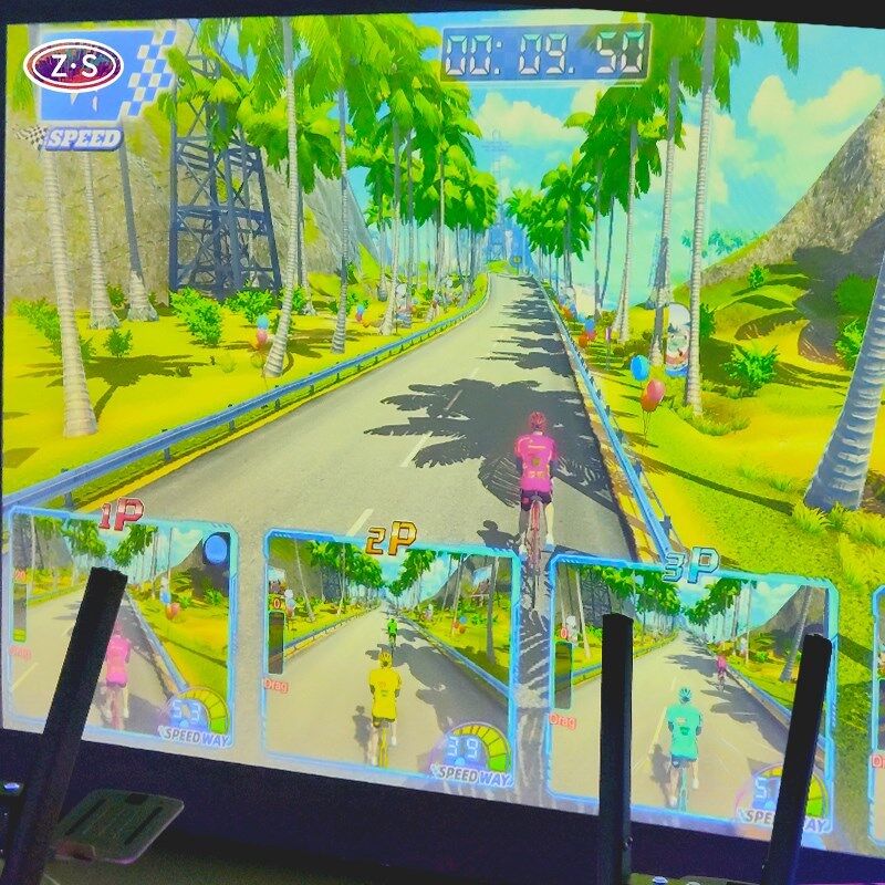 Immersive Multiplayer Racing Experience AR Bicycle Simulator For Fitness Venues