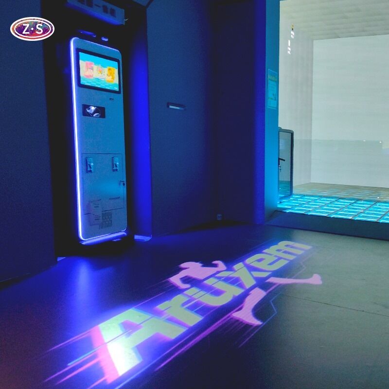 Coin Operated Interactive Floor Projector For Shopping Mall Traffic Attraction System