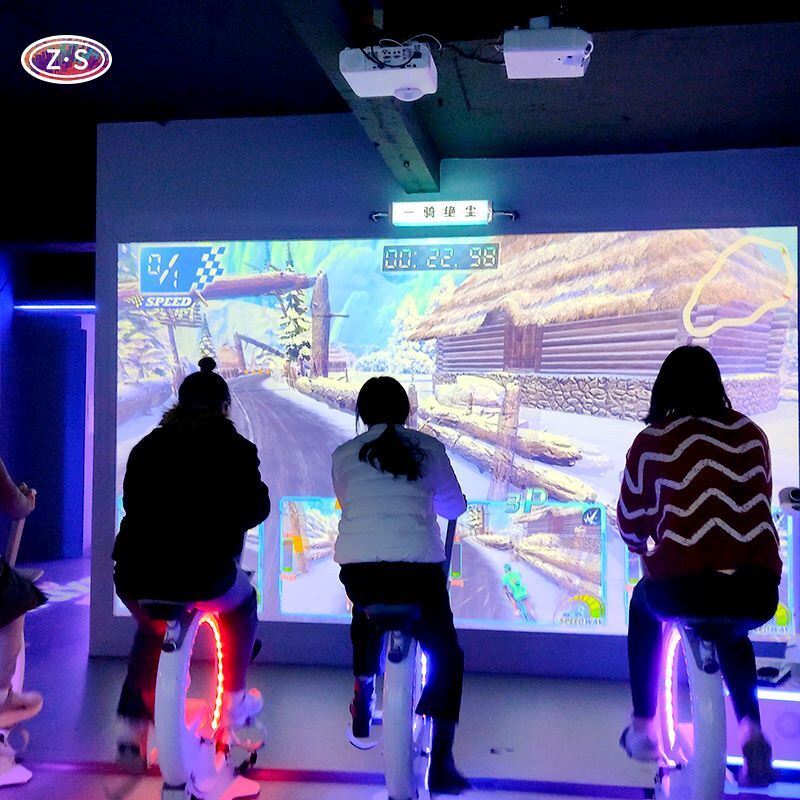 Indoor Sports Training Platform Interactive Bike Simulator For Recreation Facilities