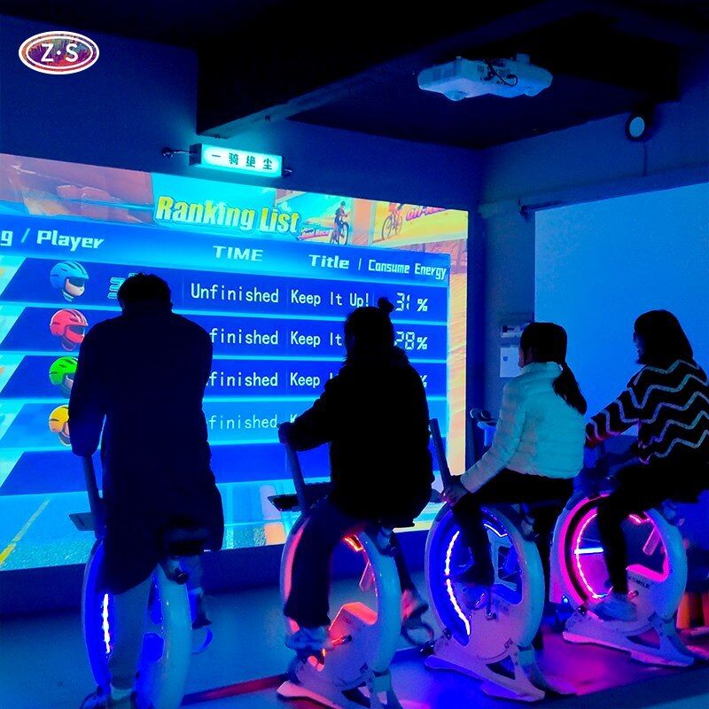 Bicycle Interactive Projection Game AR Bike Race For Entertainment Center Project