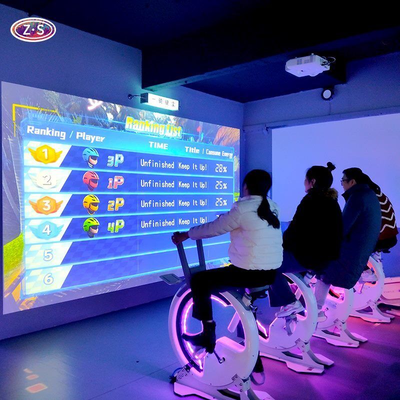 Commercial Multiplayer Cycling System Powered By Indoor AR Bike Race Technology 