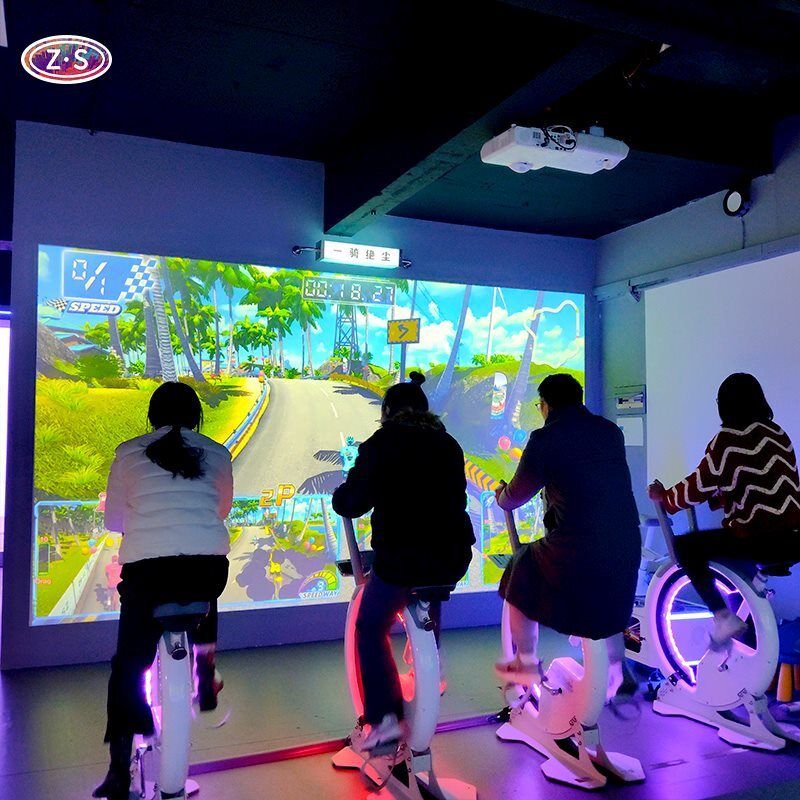 Revenue Enhancing Gym Cycling projection System Indoor AR Bike Race Competition