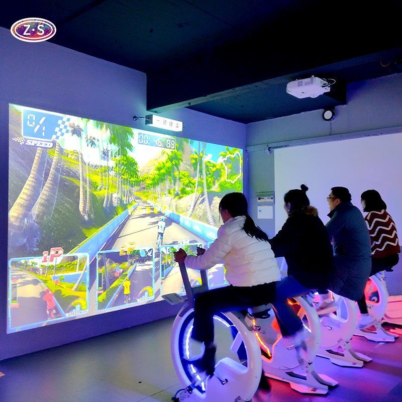 Indoor Cycling Racing Game Indoor AR Bike RaceProjection For Malls And Venues