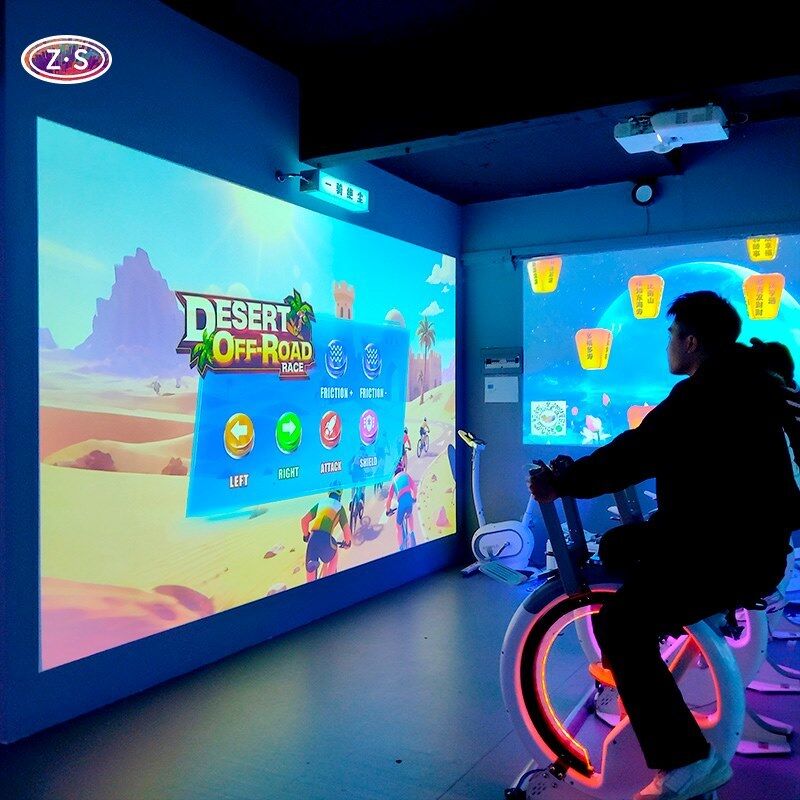 Indoor Cycling Racing Game Indoor AR Bike RaceProjection For Malls And Venues