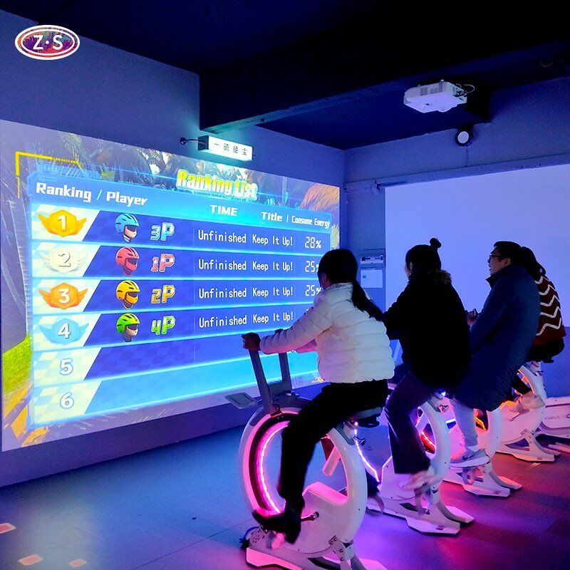 Innovative Multiplayer Training System Indoor AR Bike Race For Fitness Studio