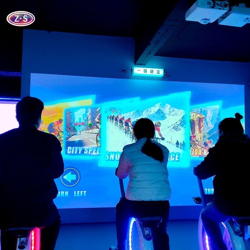 Innovative Multiplayer Training System Indoor AR Bike Race For Fitness Studio