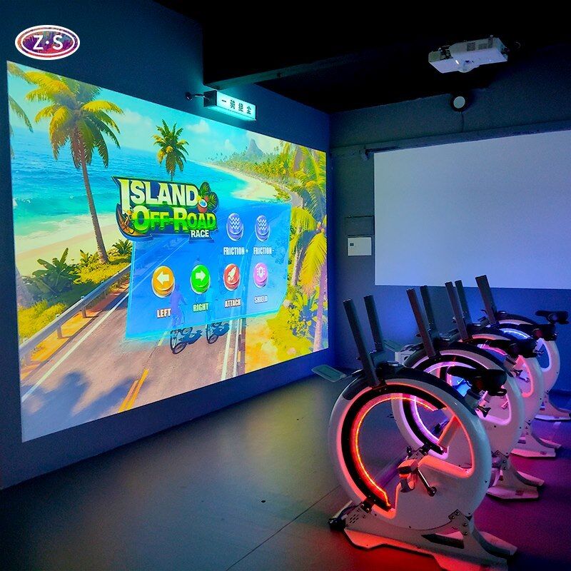 Commercial Gym Cycling Training System Indoor AR Bike Race Immersive Experience