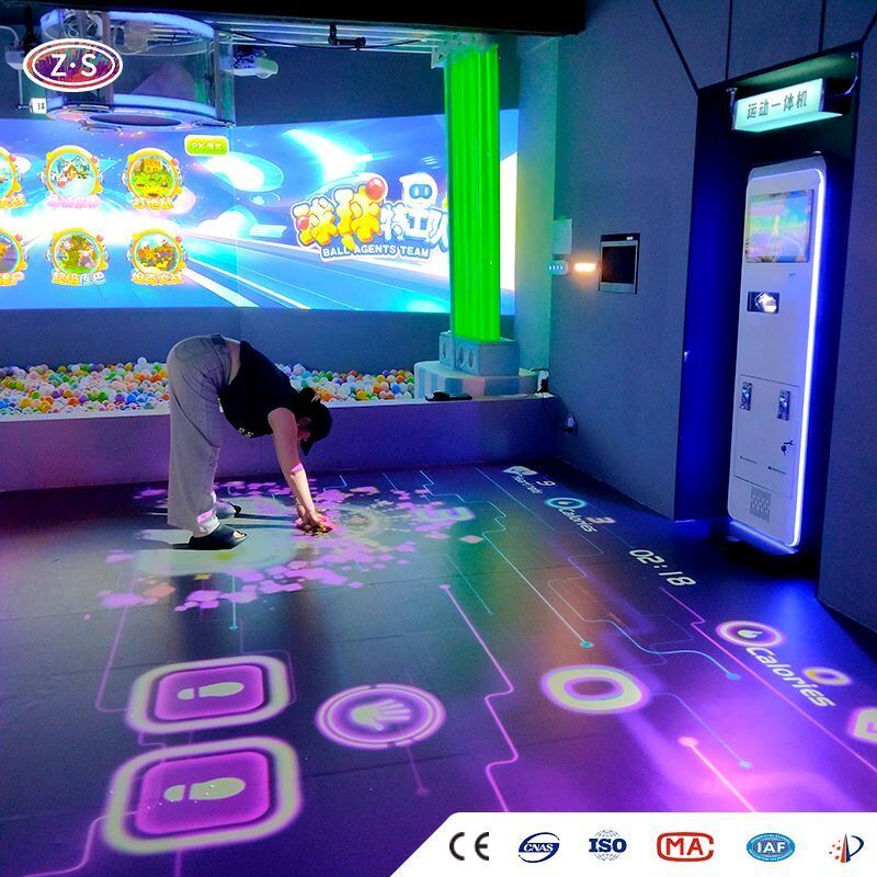Immersive Floor Edutainment System Mobile Floor Projector For High Traffic