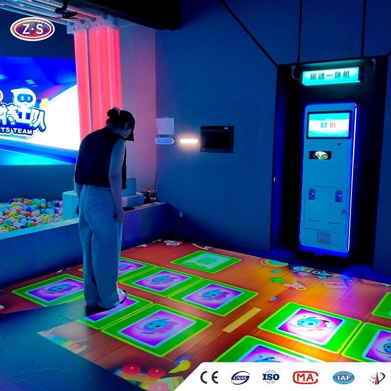 Immersive Floor Edutainment System Mobile Floor Projector For High Traffic