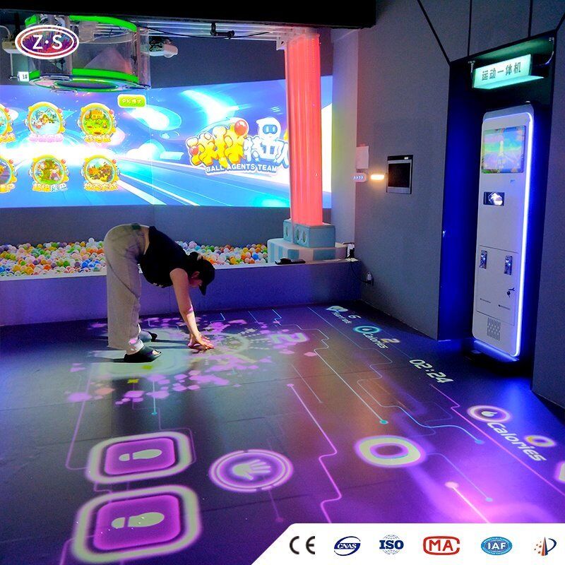 High Engagement Fitness Floor Compact Interactive Floor Games Solution For Gyms