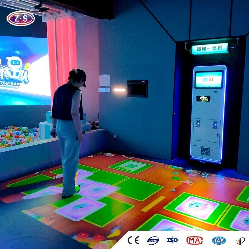 Dynamic Sports Challenge Arcade Machine Mobile Floor Projector For Mall Attraction